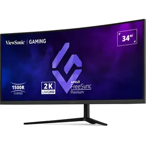 ViewSonic VX3418C-2K 34" VA 1500R UWQHD 180Hz - 1ms (MPRT) - AMD FreeSync Premium - HDR10 Curved Gaming Monitor - PS5 and XBOX
