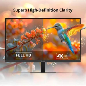 ViewSonic VA2708-4K-MHD 27in 4K UHD Monitor, IPS, HDR10, 60Hz, 4ms, Dual HDMI, DisplayPort, Built-in Speakers