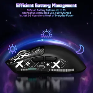 ATTACK SHARK X11SE Wireless Gaming Mouse, PixArt PAW3311 Sensor, Tri-Mode BT/2.4G/Wired, 59g Ultra-Light, 65 Hours Battery, Black