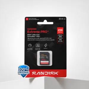 SanDisk Extreme PRO 256GB SDXC UHS-I Memory Card – Up to 250MB/s Read, 170MB/s Write, U3, V30, 4K UHD