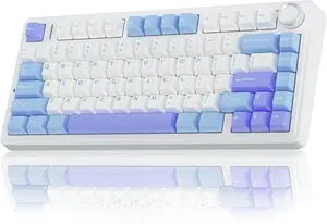 AULA F75 White + Blue + Purple Star Vector Switch Tri-Mode Mechanical Gaming Keyboard - Wireless Hot-Swap RGB