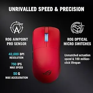 ASUS ROG Harpe II Ace P723 Wireless Gaming Mouse – 42,000 DPI AimPoint Pro Sensor, 54g Ultra-Light Esports Mouse, Tri-Mode Connectivity Black