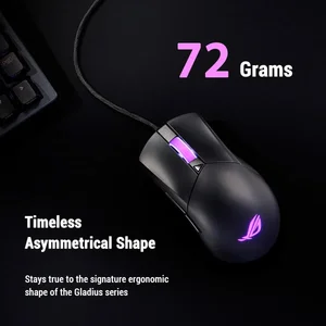 ASUS ROG Gladius III Core P523 Wired Gaming Mouse – 12000 DPI Optical Sensor, 72g Lightweight Ergonomic Design, 100M Click Switch, PTFE Feet, Gaming Mouse Black