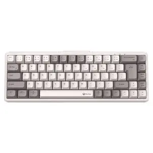 Meetion MK12 White Mechanical Keyboard – Wired + 2.4G + 3-Channel Bluetooth Tri-Mode, Hot-Swappable, RGB Backlit, 65% Layout