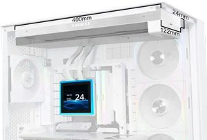 Lian Li GHS2LCDS36NW HydroShift II LCD-S 360N Fanless 360mm AIO Liquid CPU Cooler – White, LCD Display Pump Head