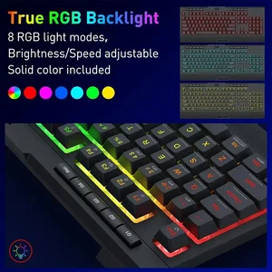 Redragon SHIVA PRO K525 PRO RGB Tri-Mode Gaming Keyboard – Wireless 2.4GHz, Bluetooth & USB-C Wired Mechanical Feel Keyboard with Macro Keys