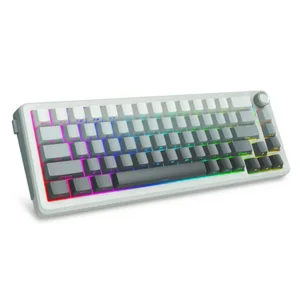 E-YOOSO Z-68 TRI MODE Gradient Gray Silver Wood Switch 68 Keys