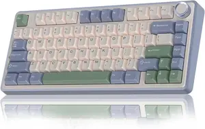 AULA F75 Ceder Green (Light Purple + Beige + Light Green) Reaper Switch Tri-Mode Mechanical Gaming Keyboard - Wireless Hot-Swap RGB