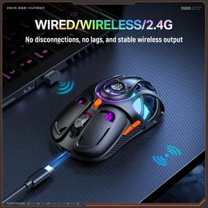 ONIKUMA DM02 Black Honeycomb Tri-Mode Wireless Gaming Mouse - 12800 DPI, RGB
