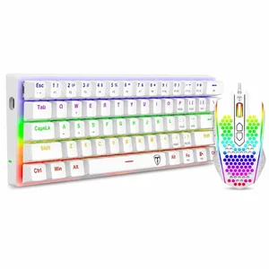 T-Dagger Main Force TGS008 2-in-1 Gaming Combo White – Arena 60% Mechanical Keyboard with Brown Switches & Imperial 7200 DPI RGB Gaming Mouse