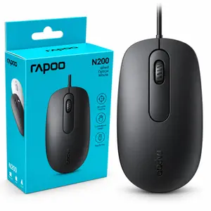 Rapoo N200 Wired Optical Mouse – Ambidextrous USB Mouse for PC, Laptop & Office Use