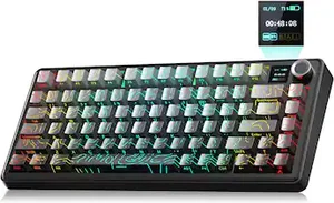 AULA F75 Max Gradient Grey Side Engraved Reaper Switch Tri-Mode Mechanical Gaming Keyboard - Wireless Hot-Swap RGB