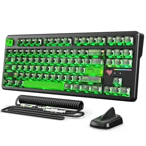 Attack Shark X87 Ultra Wireless Mechanical Keyboard – TKL, Tri-Mode 2.4GHz 8K / Bluetooth / USB-C, RGB, Shadow Jade