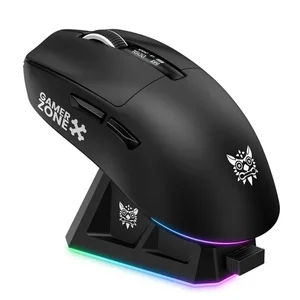 ONIKUMA DM07 Black Tri-Mode Wireless Gaming Mouse with Charging Dock - PAW3311, 24000 DPI, RGB