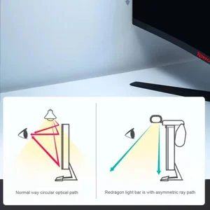 Redragon Beryl GML-113 RGB Monitor Light Bar USB Powered Sticker-Free Weighted Hanging Lamp with Adjustable Hue & 10 Brightness Levels