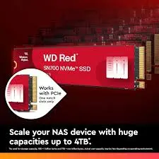 WD Red SN700 4TB NVMe NAS SSD – Up to 3400 MB/s Read Speed