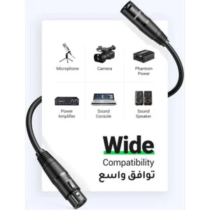 UGREEN 20712 AV130 XLR Microphone Extension Cable – 3-Pin XLR Male to Female, 5 Meter