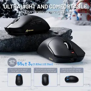 Attack Shark X8 Ultra 8KHz Tri-Mode Wireless Gaming Mouse with C06 Ultra Cable – Black