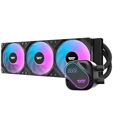 Darkflash DO360 Black 360mm RGB Liquid CPU Cooler with LCD Display - AIO Water Cooler for Intel & AMD