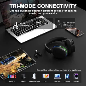 AULA G7 Pro Wireless Gaming Headset 7.1 Surround Sound Black