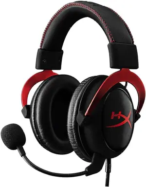 HyperX Cloud II Gaming Headset with DTS Headphone:X Spatial Audio, 53mm Drivers, Detachable Noise-Cancelling Microphone, Premium Memory Foam Gaming Headphones for PC, PS5, PS4 & Xbox
