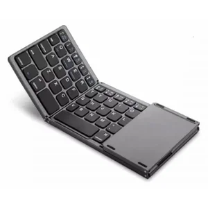 B033 Foldable Bluetooth Wireless Keyboard with Touchpad – Portable Mini Keyboard, Grey