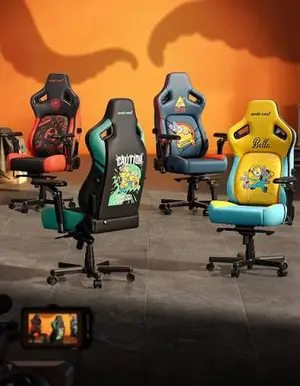 AndaSeat Kaiser 4 Minions New Edition Ergonomic Gaming Chair Yellow Minions Design - Licensed Minions Edition Gaming Chair