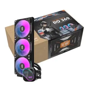 Darkflash DO360 Black 360mm RGB Liquid CPU Cooler with LCD Display - AIO Water Cooler for Intel & AMD