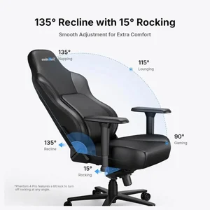 AndaSeat Phantom 4 Pro Premium New Edition Ergonomic Gaming Chair Black & Gold - Wide Seat Premium Gaming Chair