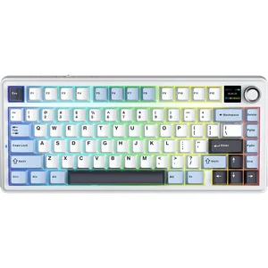 AULA F75 Max Glacier Blue (Light Blue + White + Black Purple) Reaper Switch Tri-Mode Mechanical Gaming Keyboard - Wireless Hot-Swap RGB