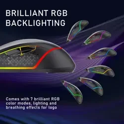 AULA F805 SPCP199 Wired Gaming Mouse 7 Keys 6400DPI Black