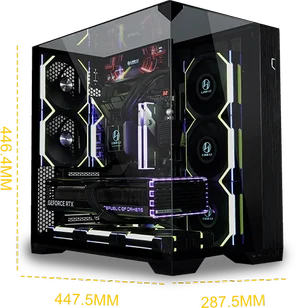 Lian Li O11VPX O11 Vision Compact ATX Mid-Tower Case – Black, 3-Side Tempered Glass, Back-Connect, 408mm GPU, 360mm Radiator