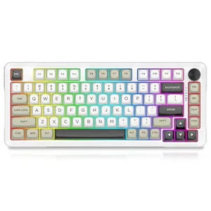 E-YOOSO Z-82 TRI MODE RGB Mechanical Keyboard White Gray