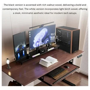 Lian Li LAN217X LANCOOL 217 ATX Mid-Tower Case – Black Walnut Wood Accents, 5 Pre-Installed PWM Fans, E-ATX, Back-Connect Ready