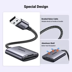 UGREEN USB-C/USB-A to TF/SD Card Reader – USB 3.0 Multi-Function Memory Card Reader with 2x USB-A 3.0