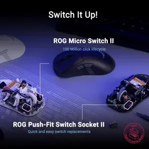 ASUS ROG Keris II Origin P722 Wireless Gaming Mouse – 42,000 DPI AimPoint Pro Sensor, 65g Ergonomic Esports Mouse, Tri-Mode Connectivity RGB Black