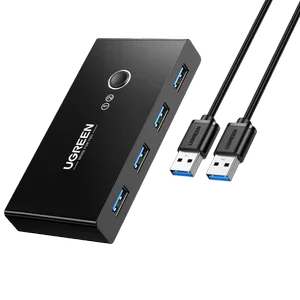 Ugreen 30768 2 In 4 Out 5Gbps USB 3.0 Sharing Switch Box – Share USB Devices Between Two Computers