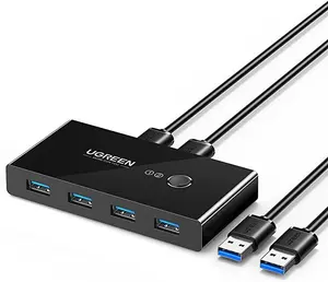 Ugreen 30768 2 In 4 Out 5Gbps USB 3.0 Sharing Switch Box – Share USB Devices Between Two Computers