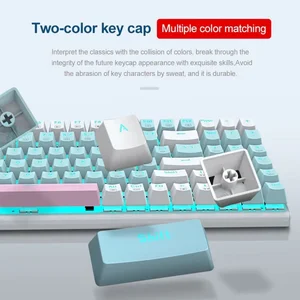 E-YOOSO Z-19 RGB Mechanical Gaming Keyboard – White Blue, Blue Switch, 94 Keys, Metal Panel Wired