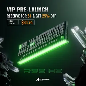 Attack Shark R98 Carbon Fiber Rapid Trigger Magnetic Switch Keyboard – 98-Key, 8000Hz, Green