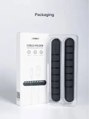 UGREEN 7-Slot Cable Organizer Clips & Winders – Adhesive Cable Management System for Desk