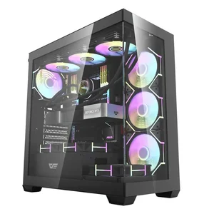 Darkflash DS900 Giant ATX Gaming PC Case Black - Tempered Glass Cabinet for Professional Gamers, E-ATX/ATX/M-ATX/ITX Support, 360mm Radiator