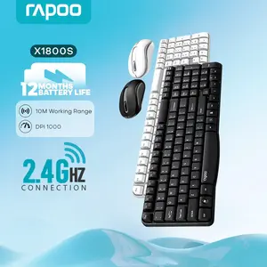 Rapoo X1500 PRO Wireless Keyboard & Mouse Combo White – 2.4GHz, Full-Size 104-Key, 1000 DPI Optical Mouse