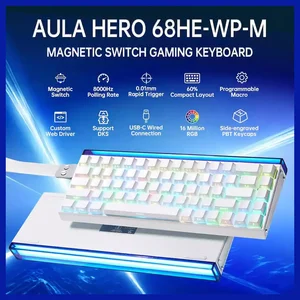 AULA Hero68 White Meteor Magnetic Switch Mechanical Gaming Keyboard