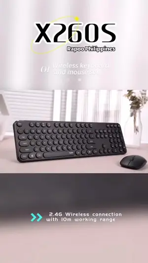 Rapoo X260S Wireless Keyboard & Mouse Combo – 2.4GHz, Silent Click, Floating Retro Round Keycaps, 1000 DPI