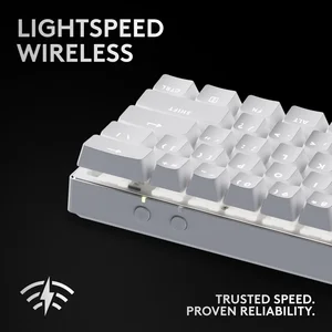 Logitech G PRO X 60 LIGHTSPEED Wireless 60% Gaming Keyboard White - Optical Tactile Switches, RGB (920-011930)