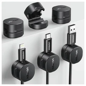 UGREEN Magnetic Cable Organizer 3-Pack – Adhesive Magnetic Cord Holder for Desk & Cable Management