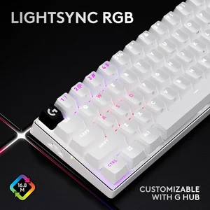 Logitech G PRO X 60 LIGHTSPEED Wireless 60% Gaming Keyboard White - Optical Tactile Switches, RGB (920-011930)