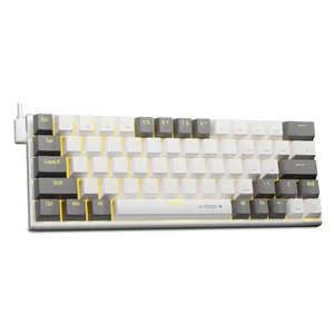 E-YOOSO Z-11 RGB Mechanical Gaming Keyboard – White Gray, Brown Switch, 61 Keys Wired