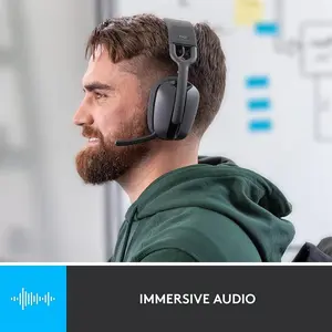 Logitech ZONE Vibe Wireless Bluetooth Headset Graphite - Noise-Cancelling Microphone, Multi-Device (981-001157)